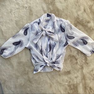 White Sheer Paisley Blouse